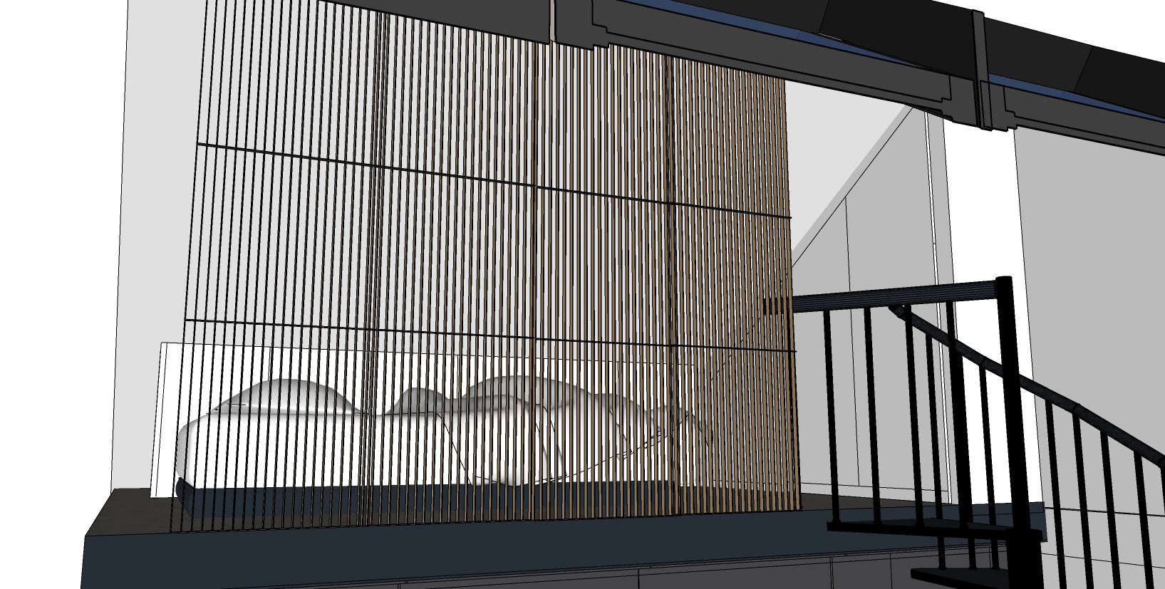 Vide houten roomdivider