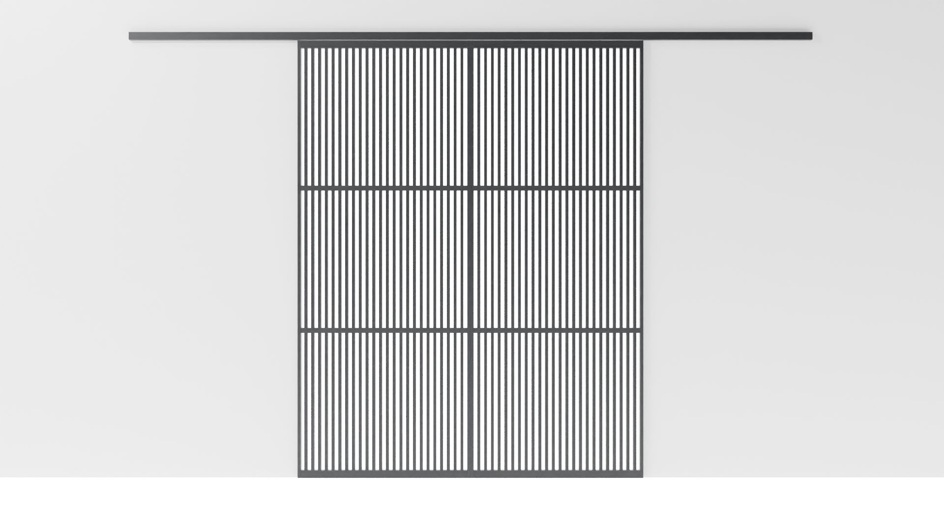 Minimalistische Japanse schuifdeuren, opgebouwd uit 2 panelen gelakt massief eikenhout, met strakke lijnen en een serene uitstraling