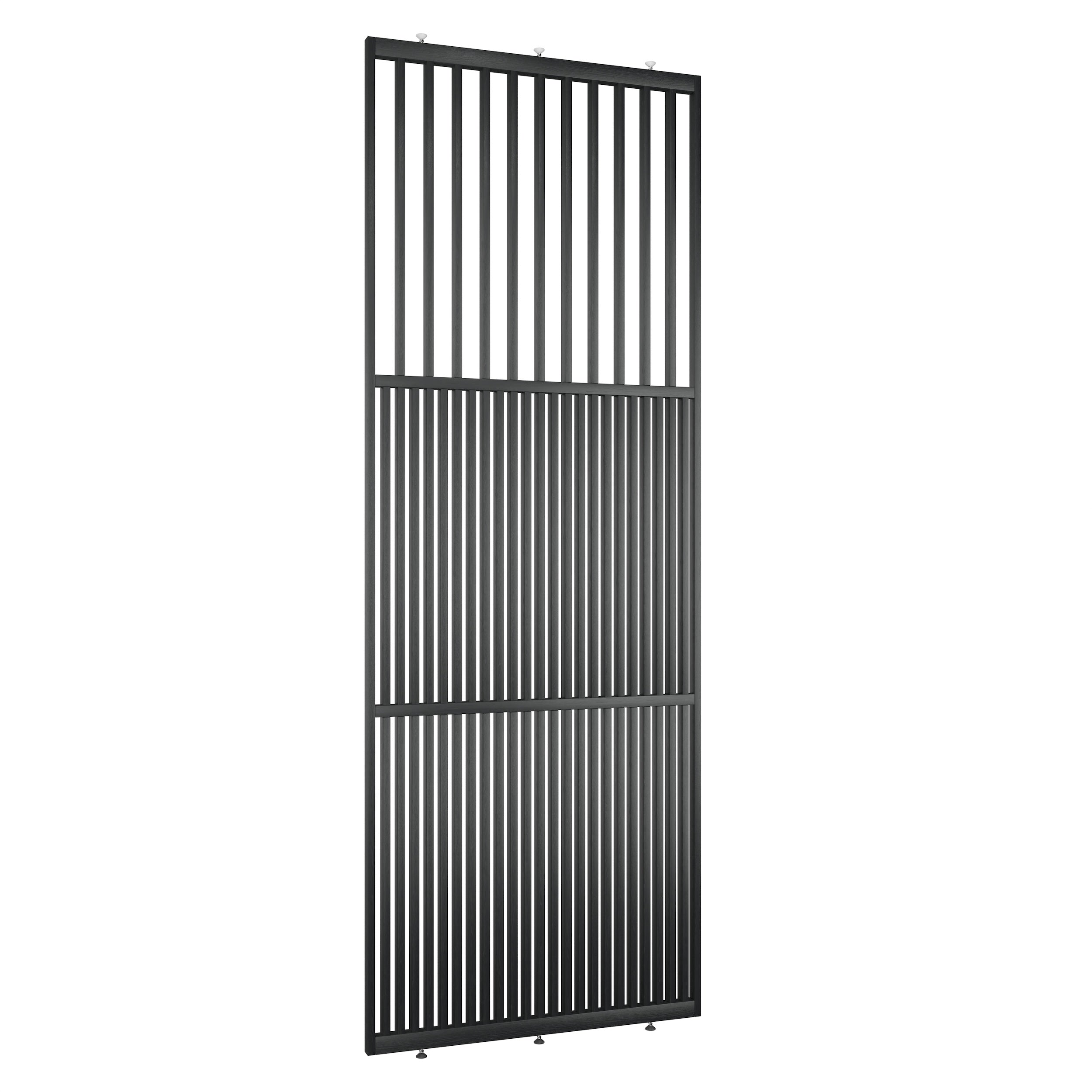 open bovenzijde van roomdivider op maat model light ral 9005 zwart massief eiken