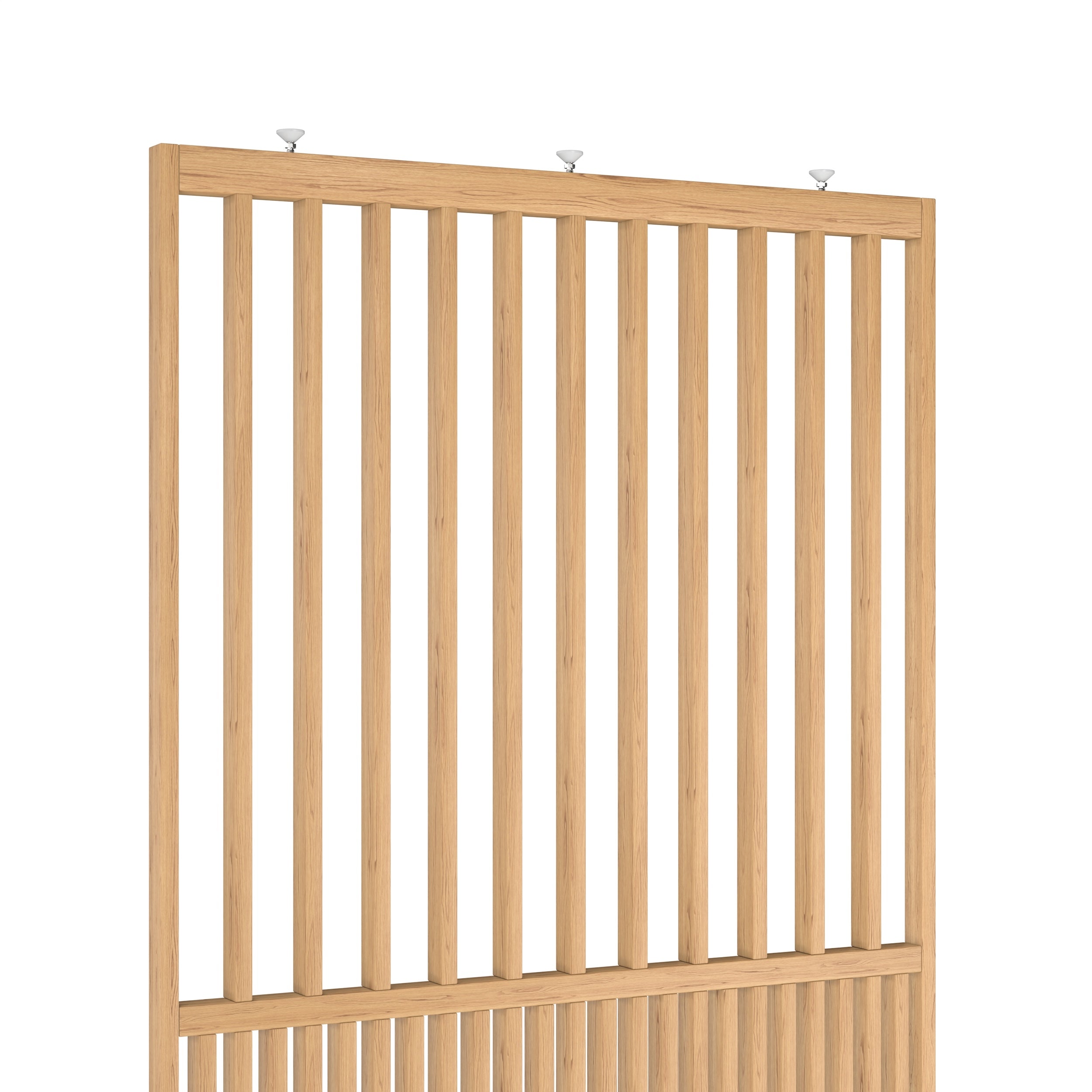 plafondhoge roomdivider op maat model light eiken blank gelakt massief eiken front aanzicht