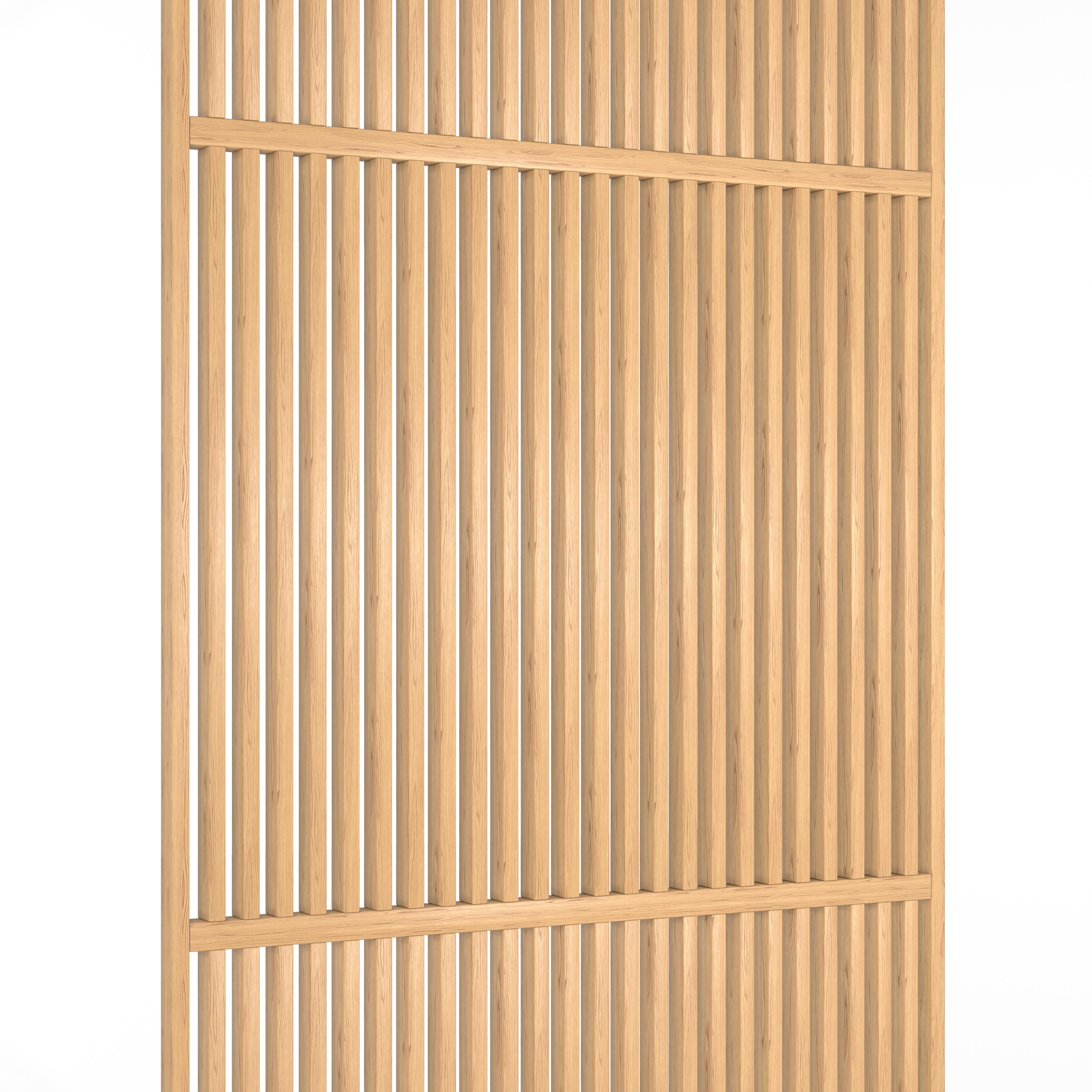 Detail deuvelverbinding Original roomdivider op maat plafondhoog eiken