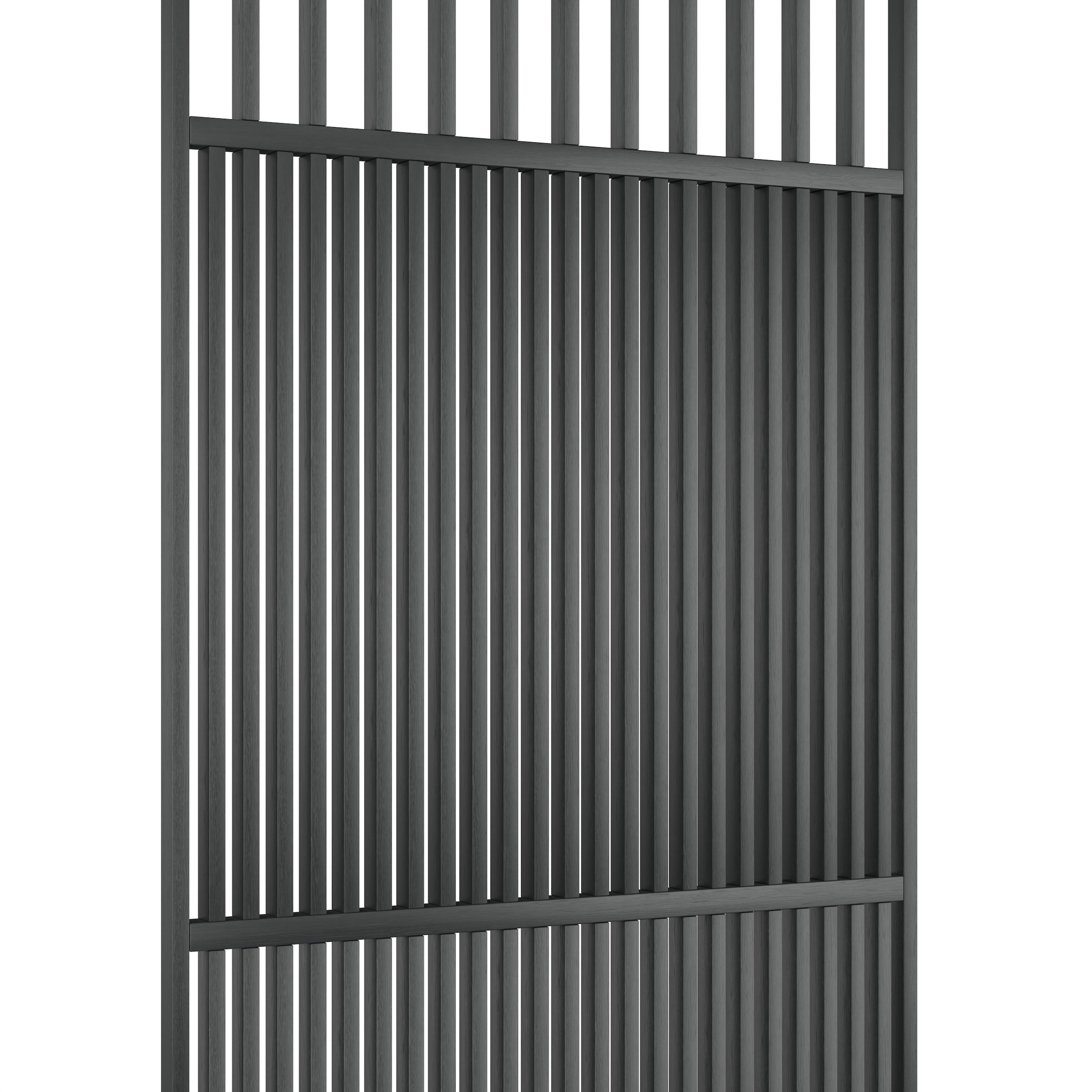 lattenpatroon van roomdivider op maat model light ral 9005 zwart massief eiken