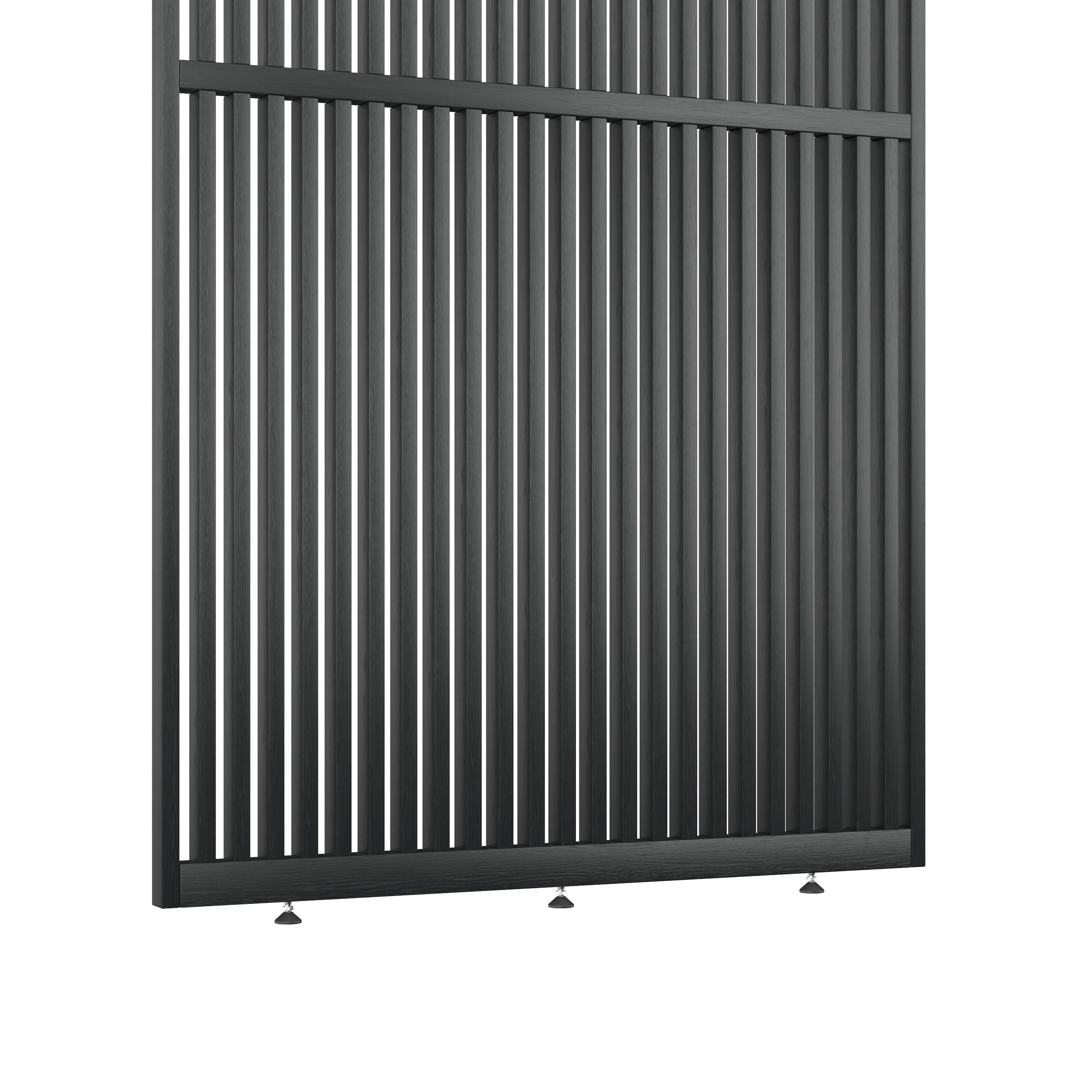 onderzijde structuur van roomdivider op maat model light ral 9005 zwart massief eiken