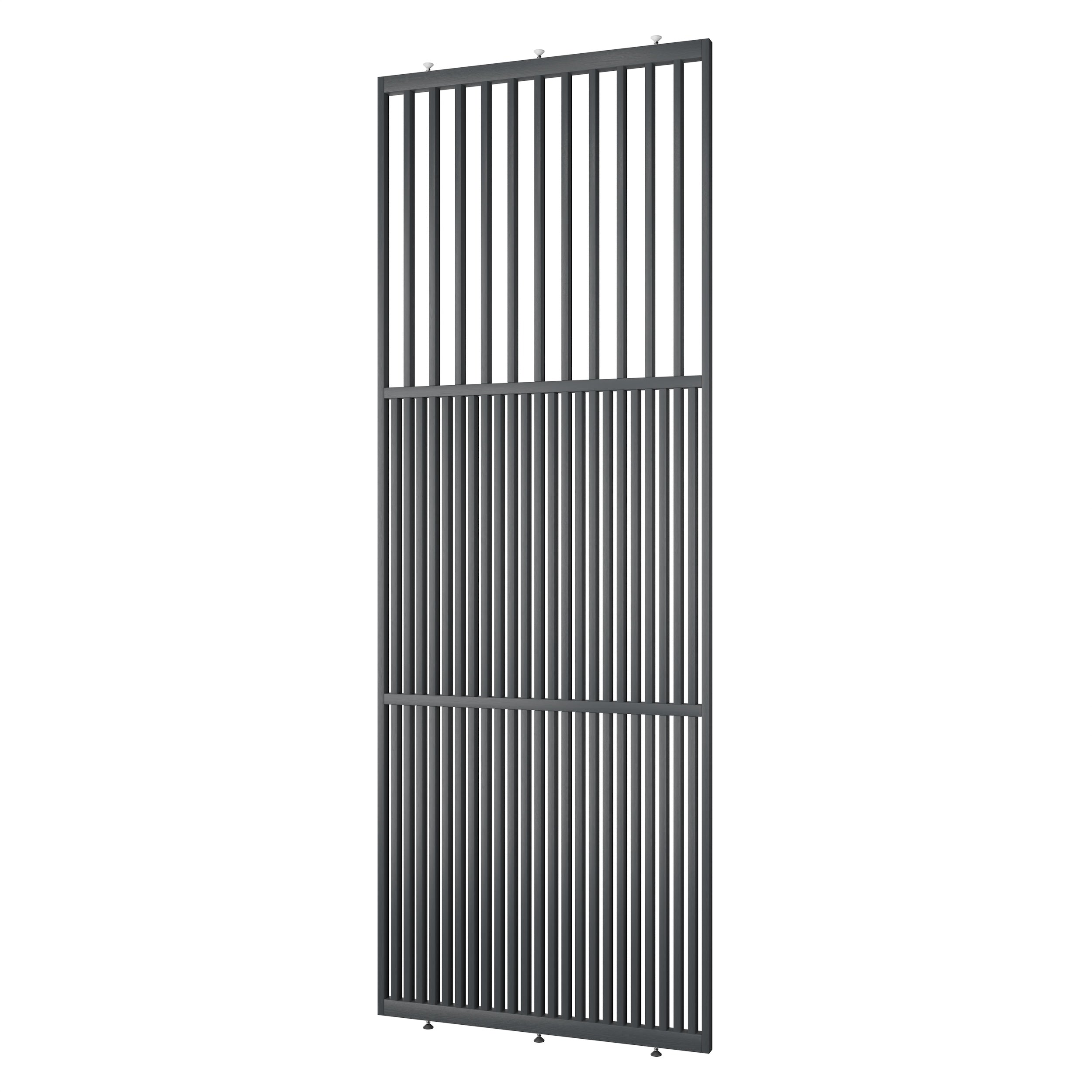plafondhoge roomdivider op maat model light ral 7021 antraciet massief eiken schuin rechts