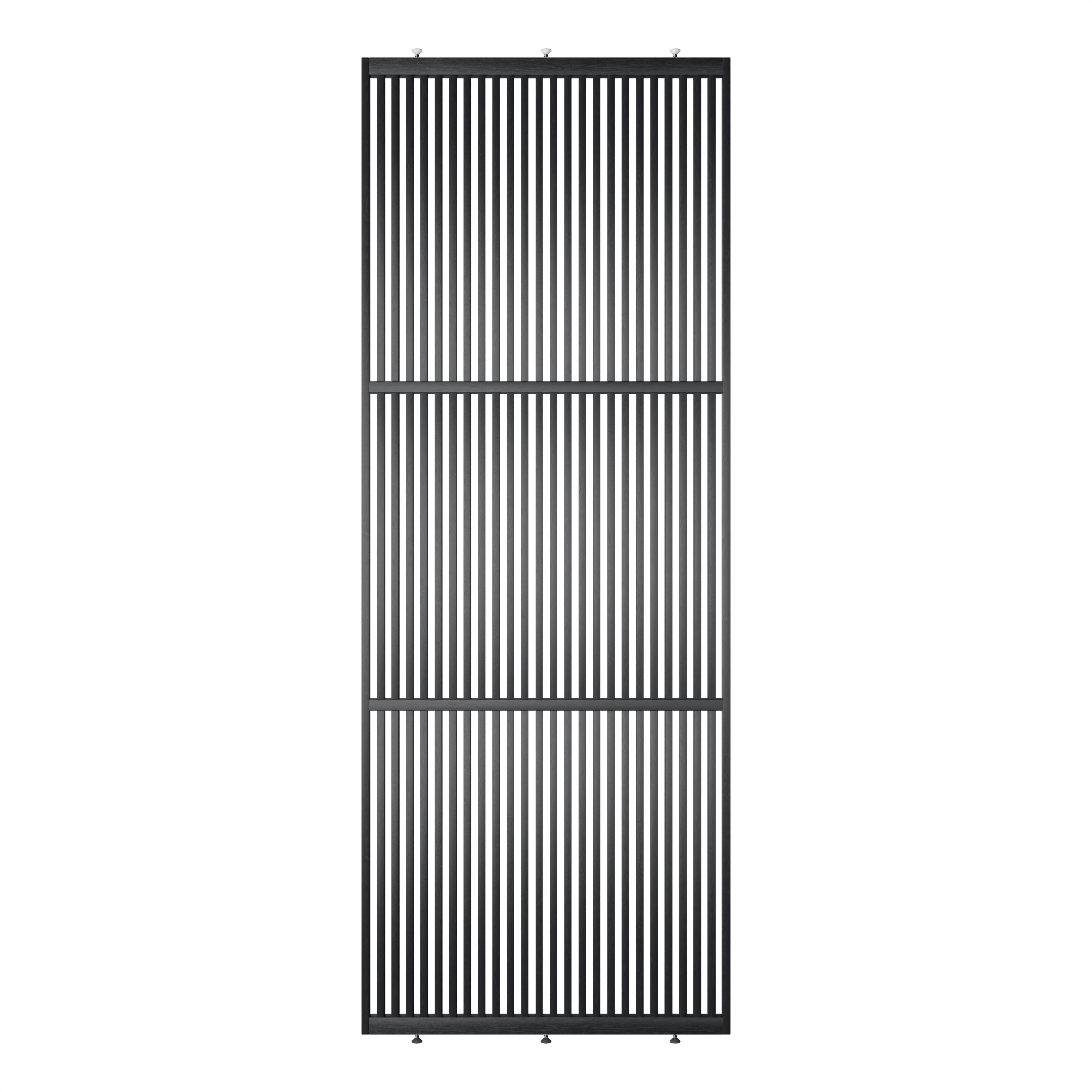 Roomdivider op maat plafondhoog Original zwart RAL 9005 vooraanzicht