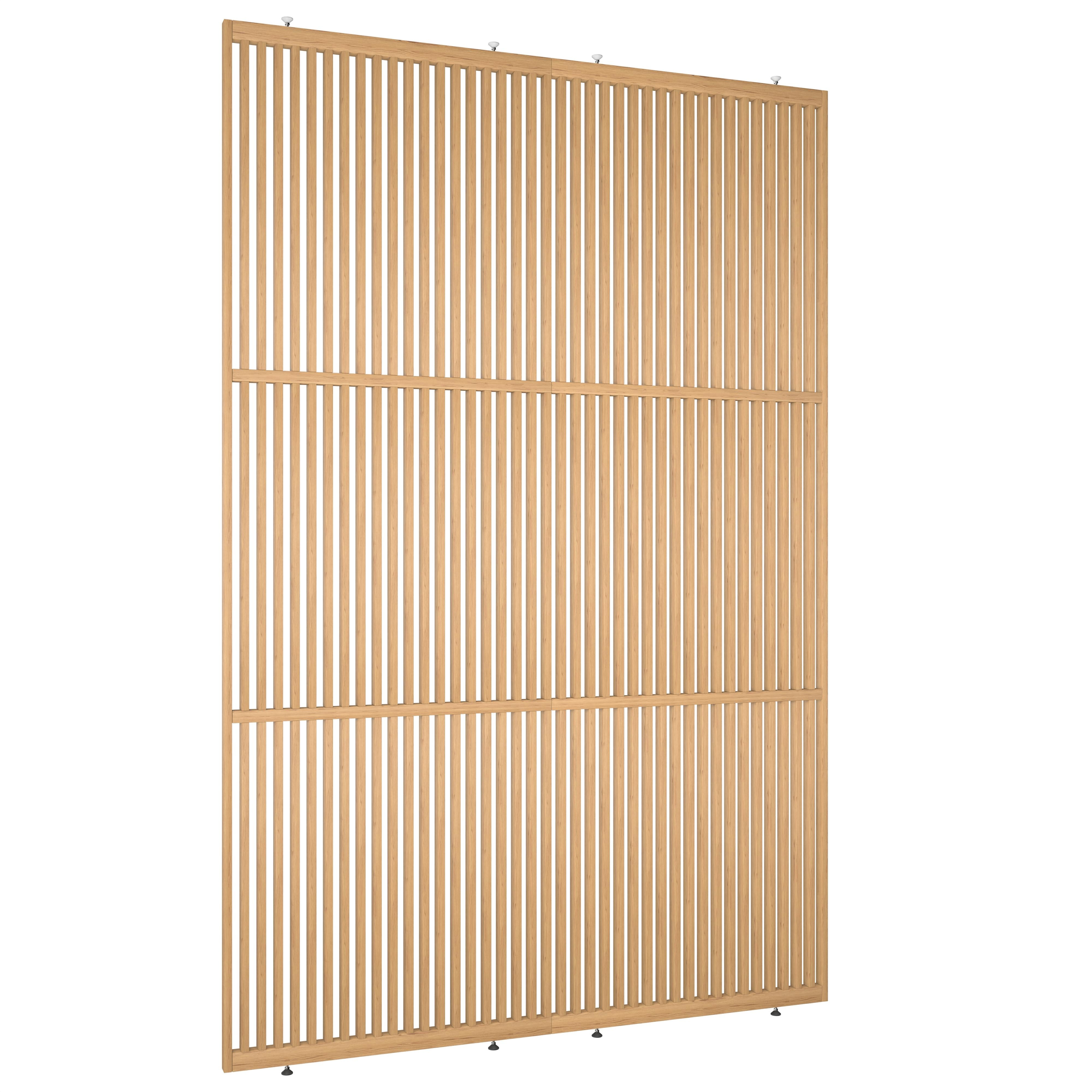 plafondhoge roomdivider op maat xl eiken blank gelakt massief eiken schuin links